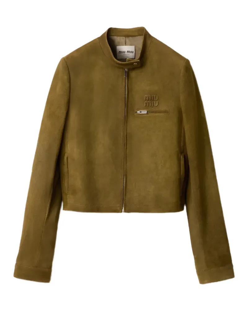 Miu Miu waxed suede jacket - Grün Grün