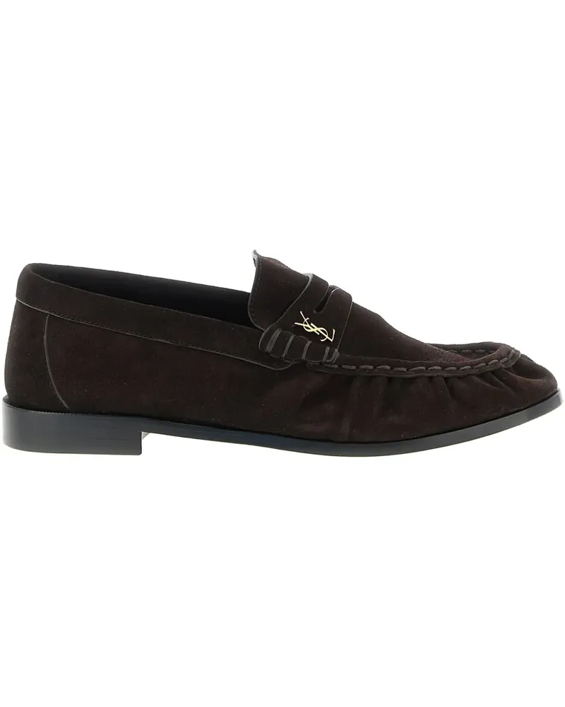 Saint Laurent Le Loafer suede loafers - Braun Braun