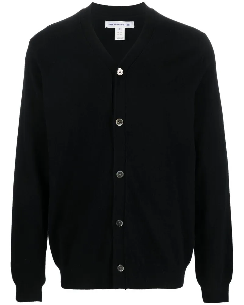 Comme des Garçons Cardigan mit V-Ausschnitt - Schwarz Schwarz