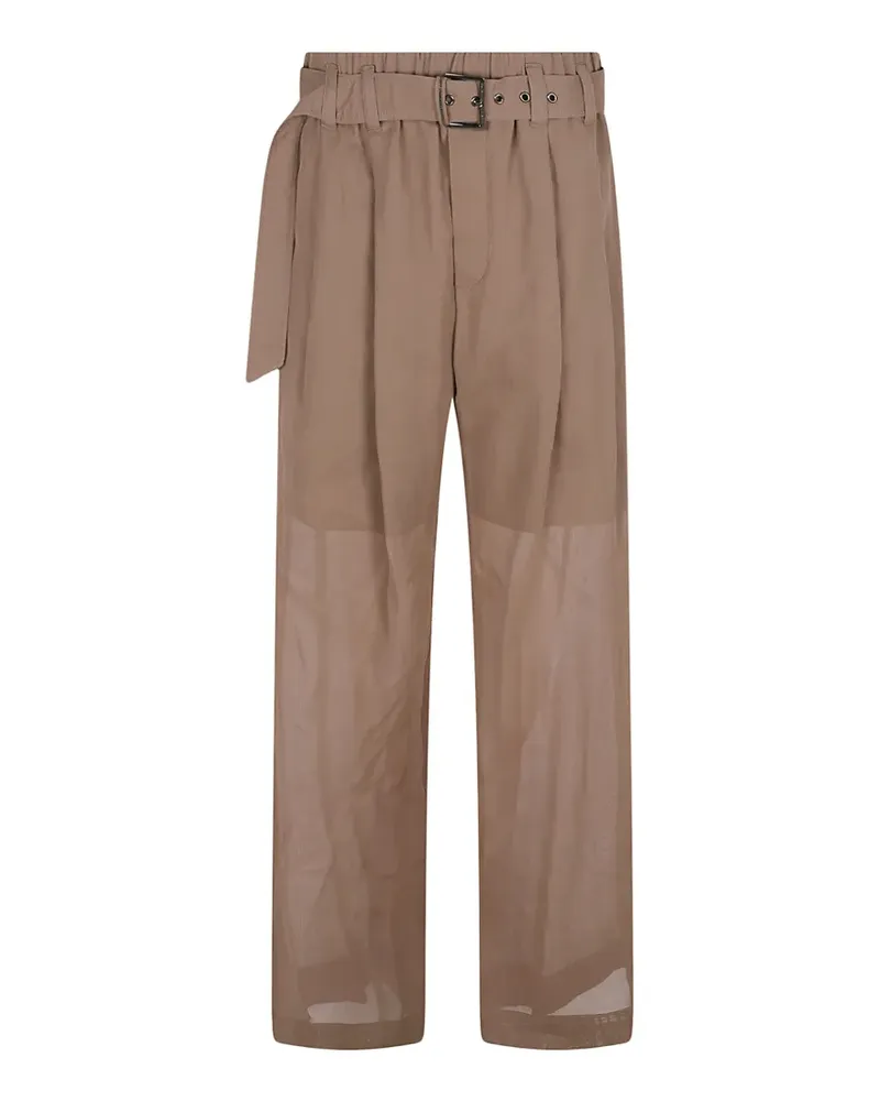 Brunello Cucinelli belt long trousers - Nude Nude
