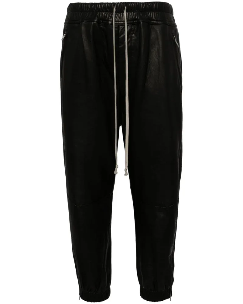 Rick Owens Cropped-Hose aus Leder - Schwarz Schwarz