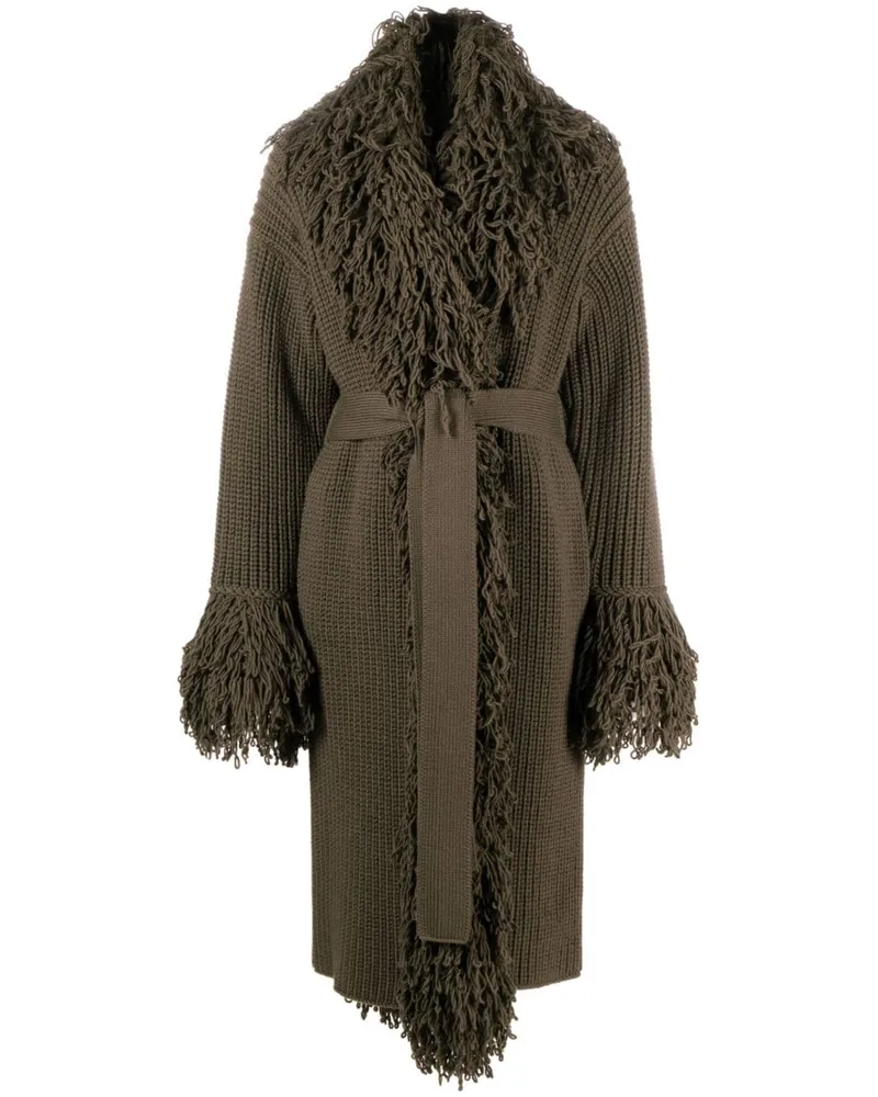 Blumarine Mantel mit Fransen - Grün Grün