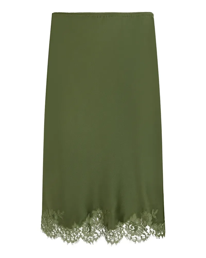 Saint Laurent lace-trimmed midi skirt - Grün Grün