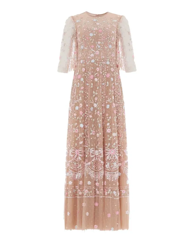 Needle & Thread Rococo Ribbon maxi gown - Nude Nude