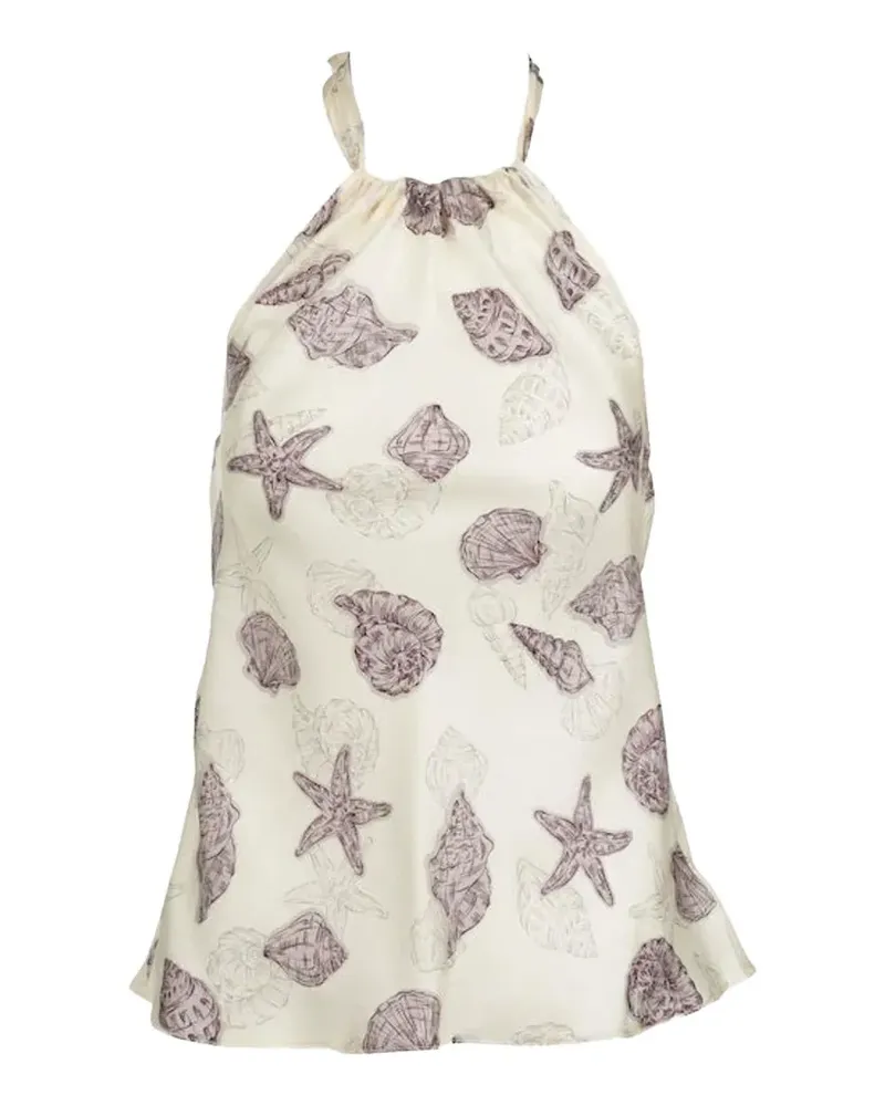 MARELLA Neckholder-Top mit Muschel-Print - Nude Nude