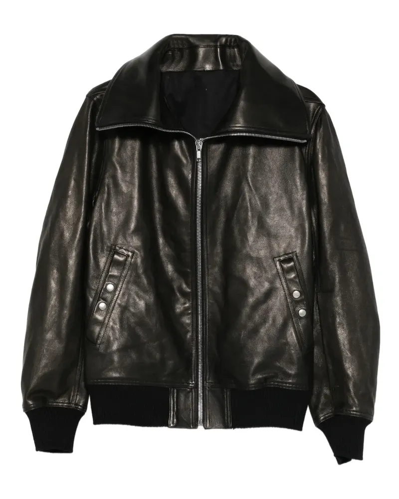 Rick Owens Lederjacke mit Reißverschluss - Schwarz Schwarz