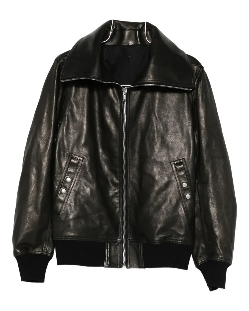 Rick Owens zip-up leather jacket - Schwarz Schwarz