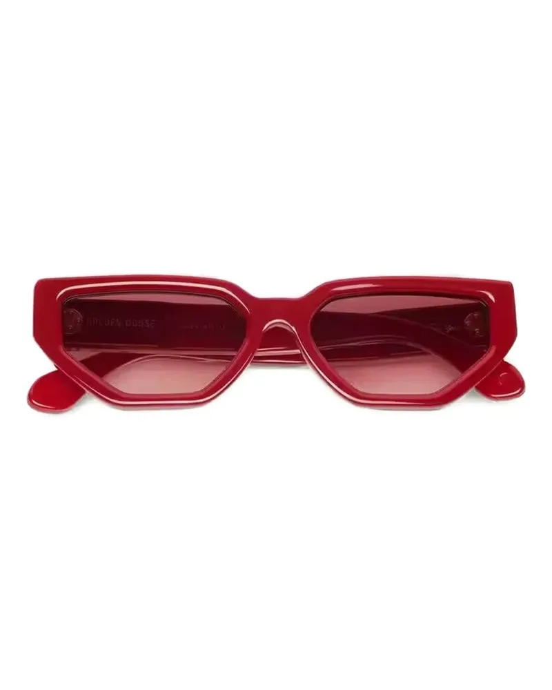Golden Goose Jackie rectangular style sunglasses with red frame and lenses - Rot Rot