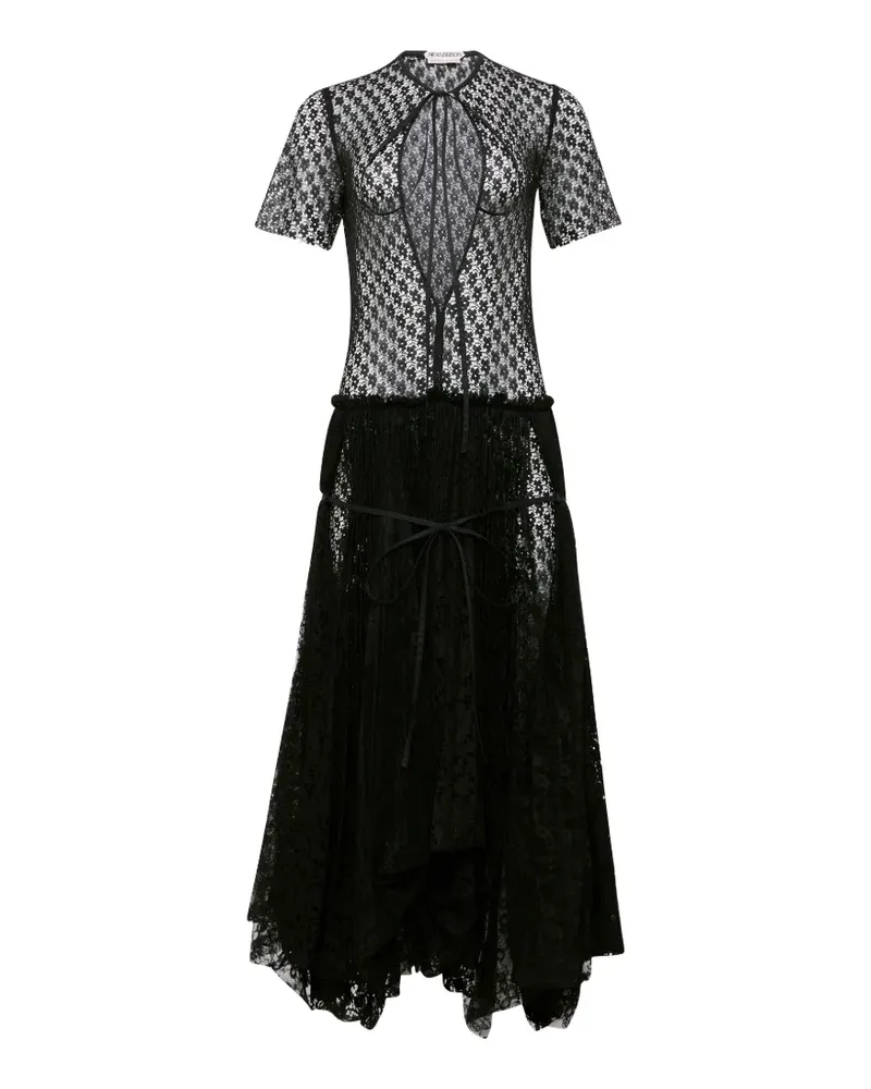 J.W.Anderson Maxikleid aus Spitze - Schwarz Schwarz
