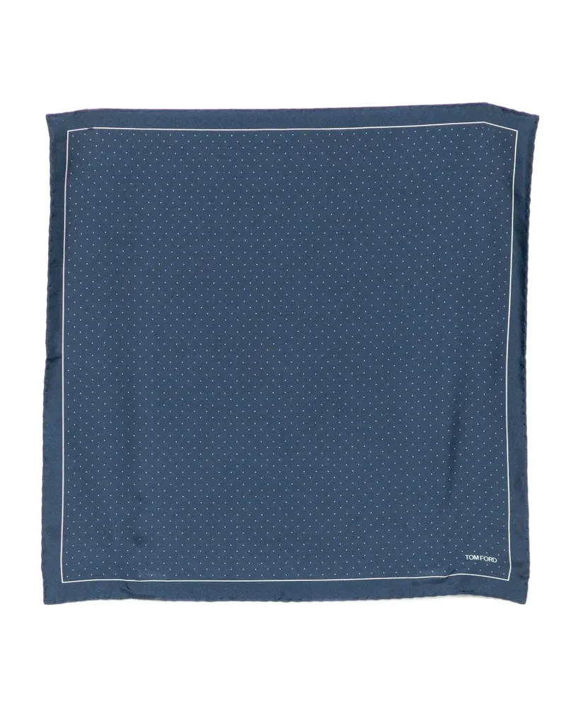 Tom Ford Einstecktuch mit Polka Dots - Blau Blau