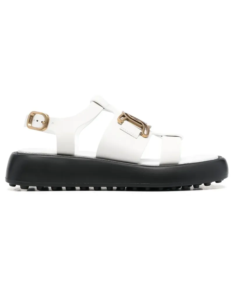 TOD'S Flatform-Sandalen mit Logo - Weiß Weiß