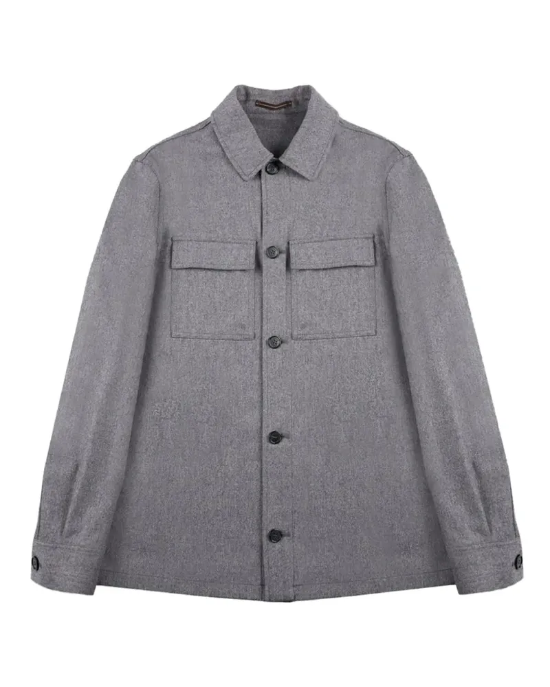 Slowear flannel-wool shirt jacket - Grau Grau