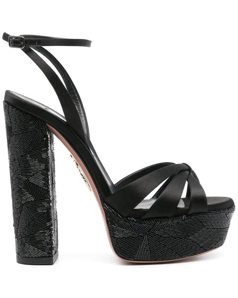 Aquazzura Sandalen mit Perlenverzierung 135mm - Schwarz Schwarz