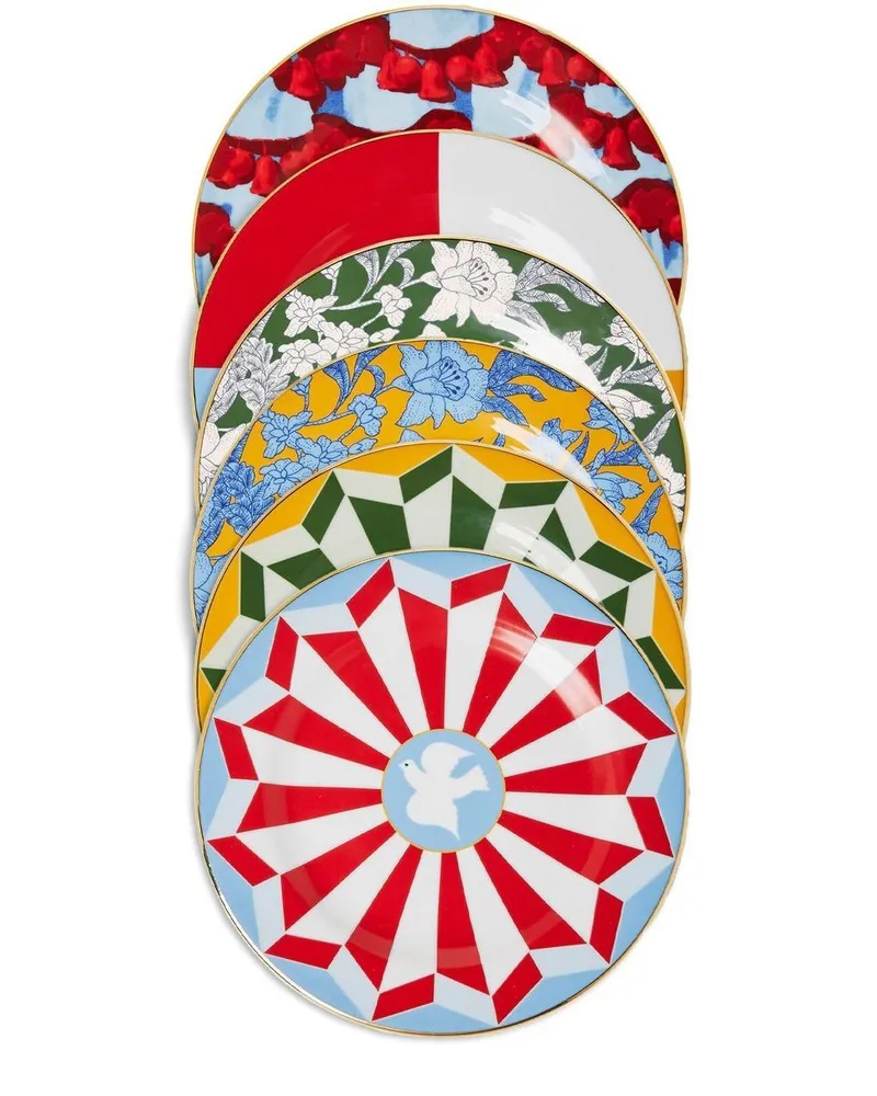 La DoubleJ The Roman Holiday Dessertteller (Set von 6) - Rot Rot