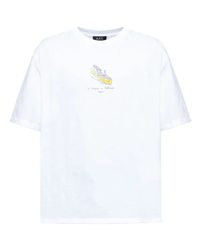 A.P.C. T-Shirt mit rundem Ausschnitt - Weiß Weiß