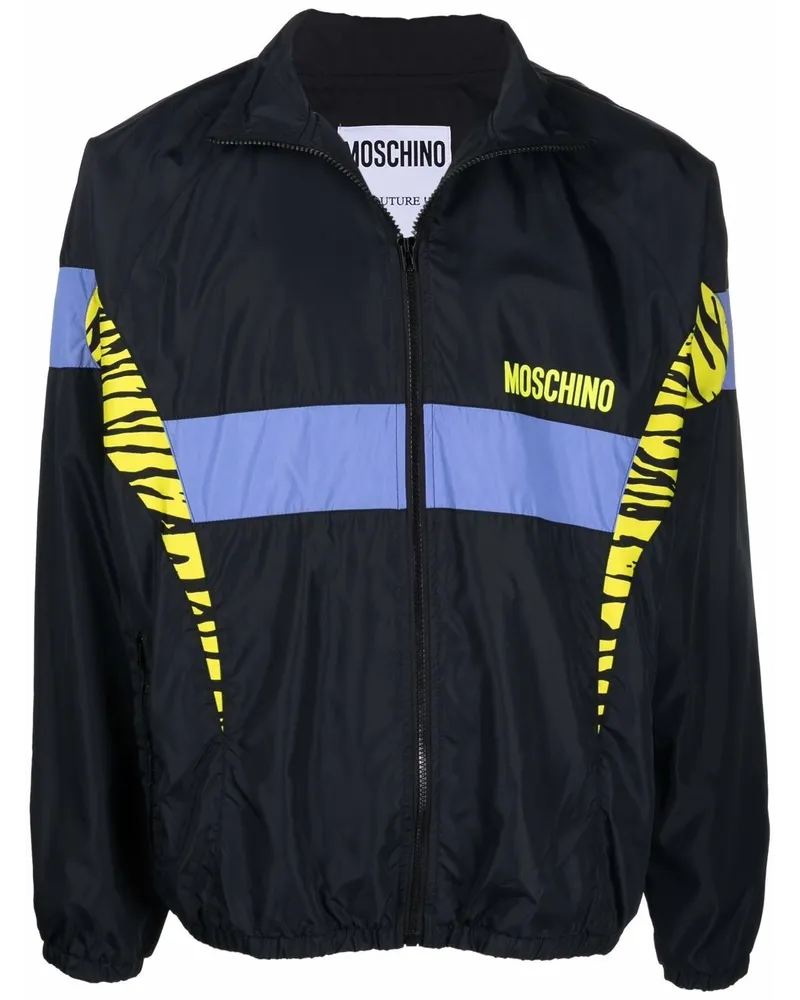 Moschino Windbreaker mit Zebramuster - Schwarz Schwarz