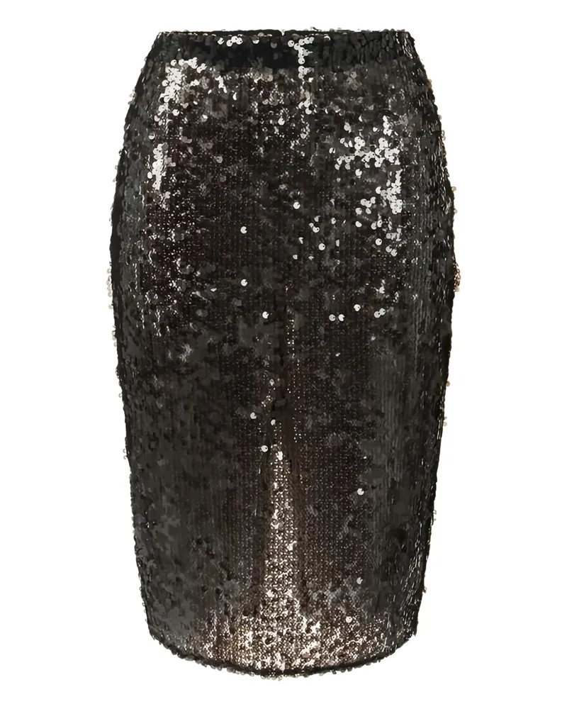 Elisabetta Franchi Midirock mit Pailletten - Schwarz Schwarz
