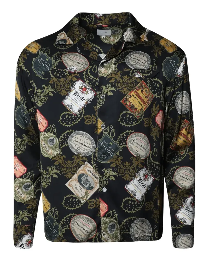 RHUDE Hemd mit Bandana-Print - Schwarz Schwarz