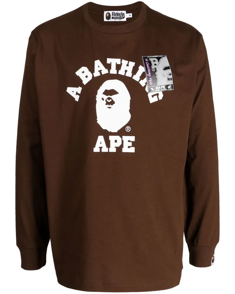 BAPE T-Shirt mit Logo-Print Braun