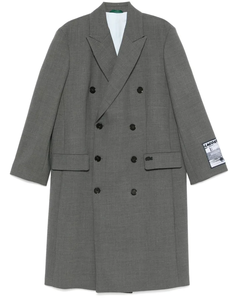 Lacoste Doppelreihiger Mantel - Grau Grau