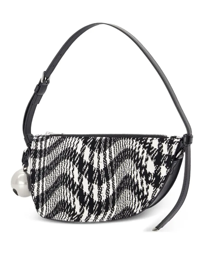 Burberry Mini Shield Tasche mit Hahnentrittmuster - Schwarz Schwarz