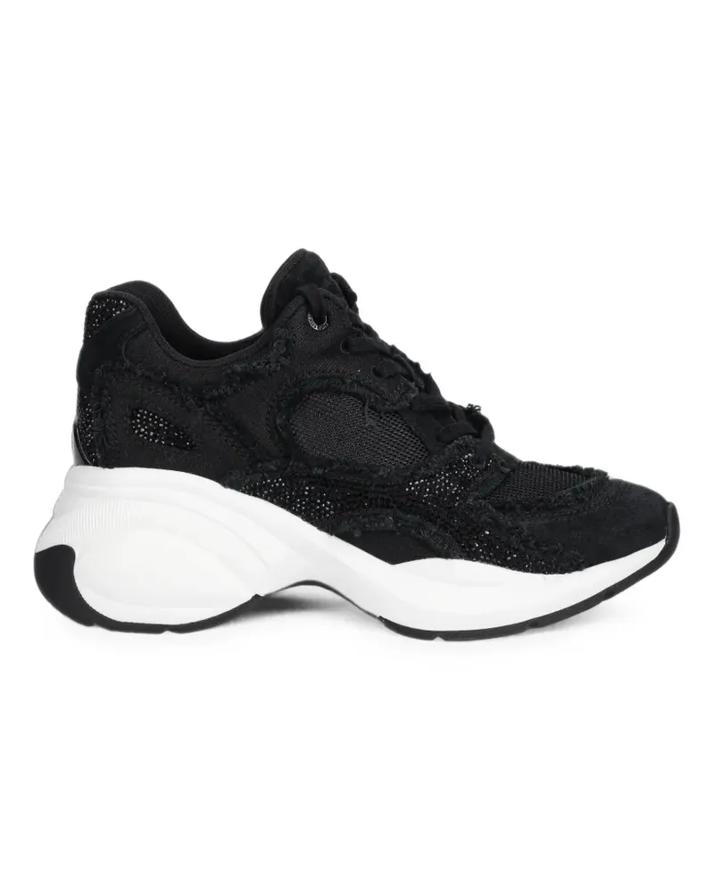 Michael Kors Verzierte Zuma Mixed-Media Sneakers - Schwarz Schwarz
