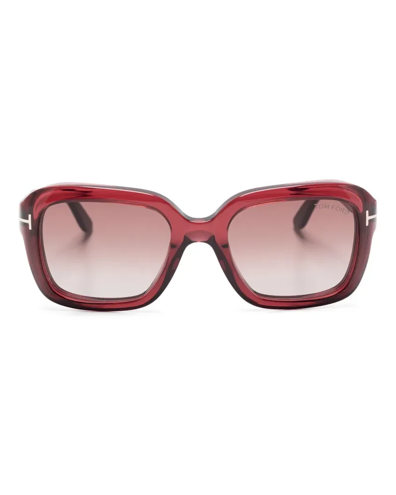 Tom Ford Sonnenbrille mit eckigem Gestell - Rot Rot