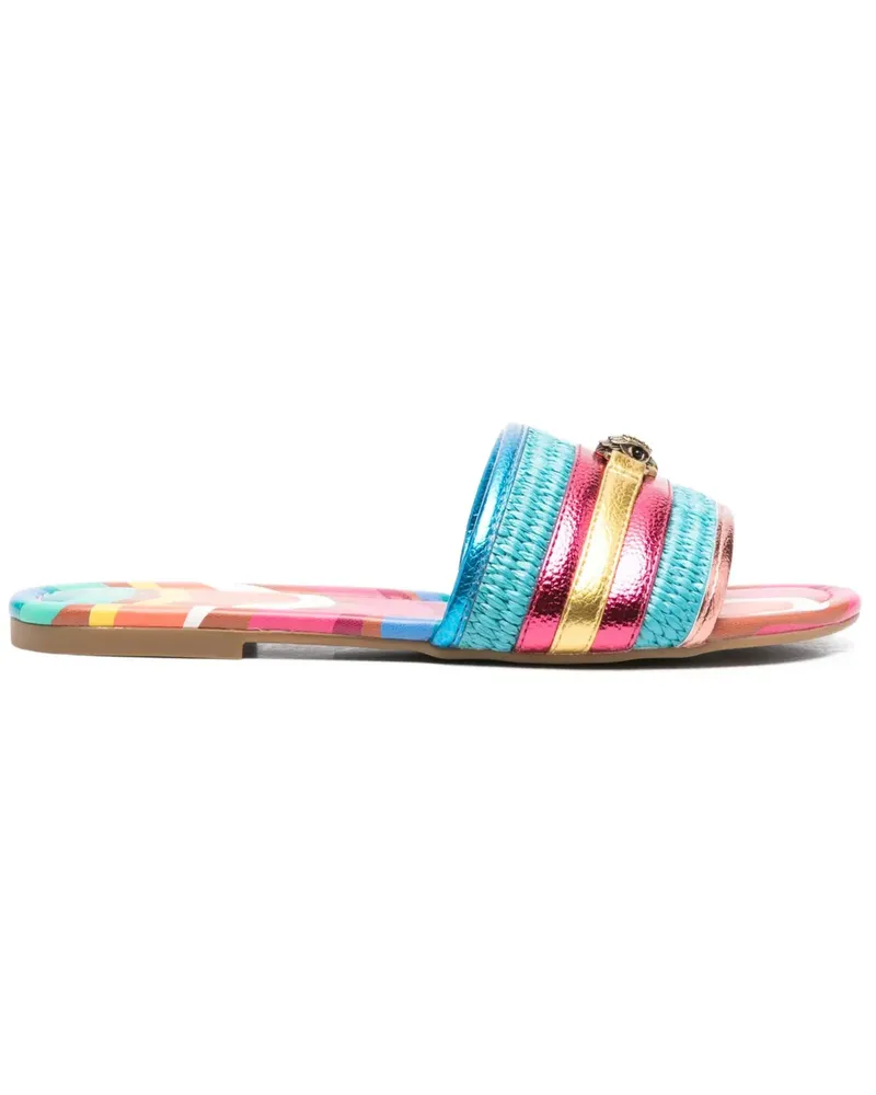 Kurt Geiger Gemusterte Slipper mit Metallic-Streifen - Blau Blau