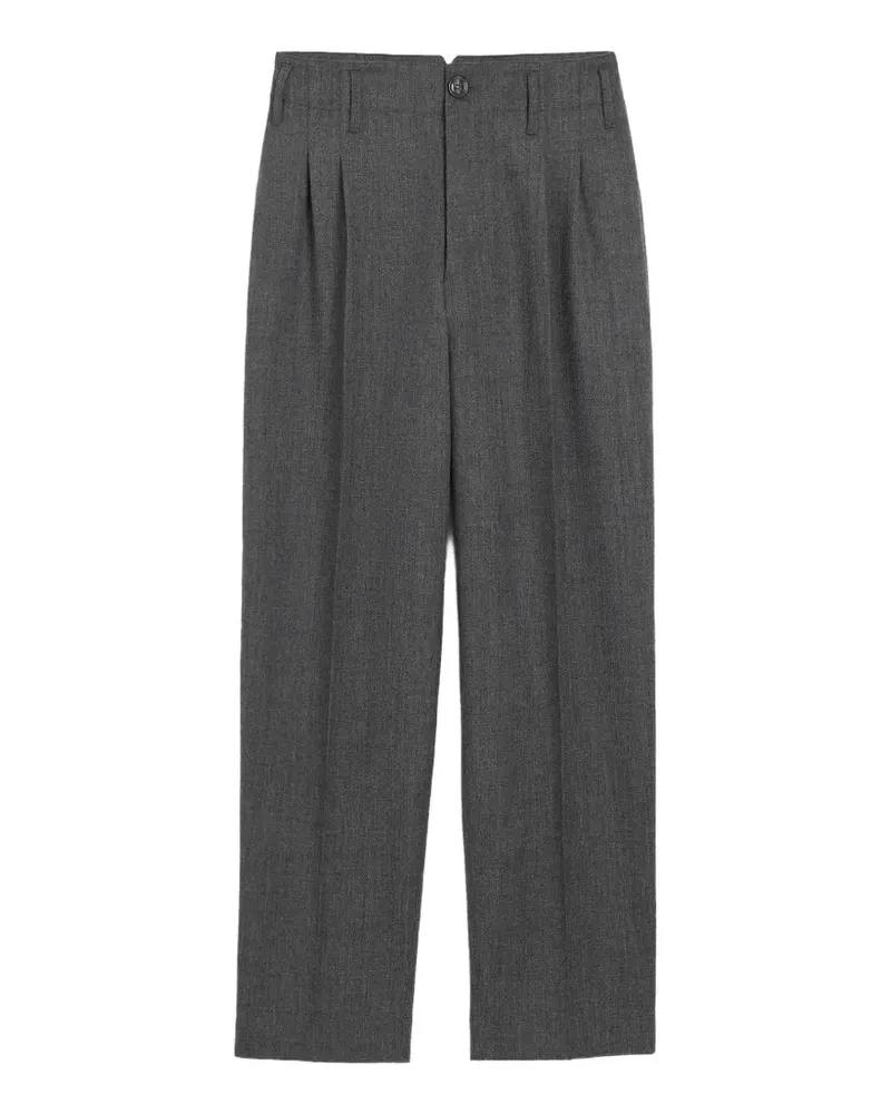 AMI Paris Wollhose mit zwei Falten - Grau Grau