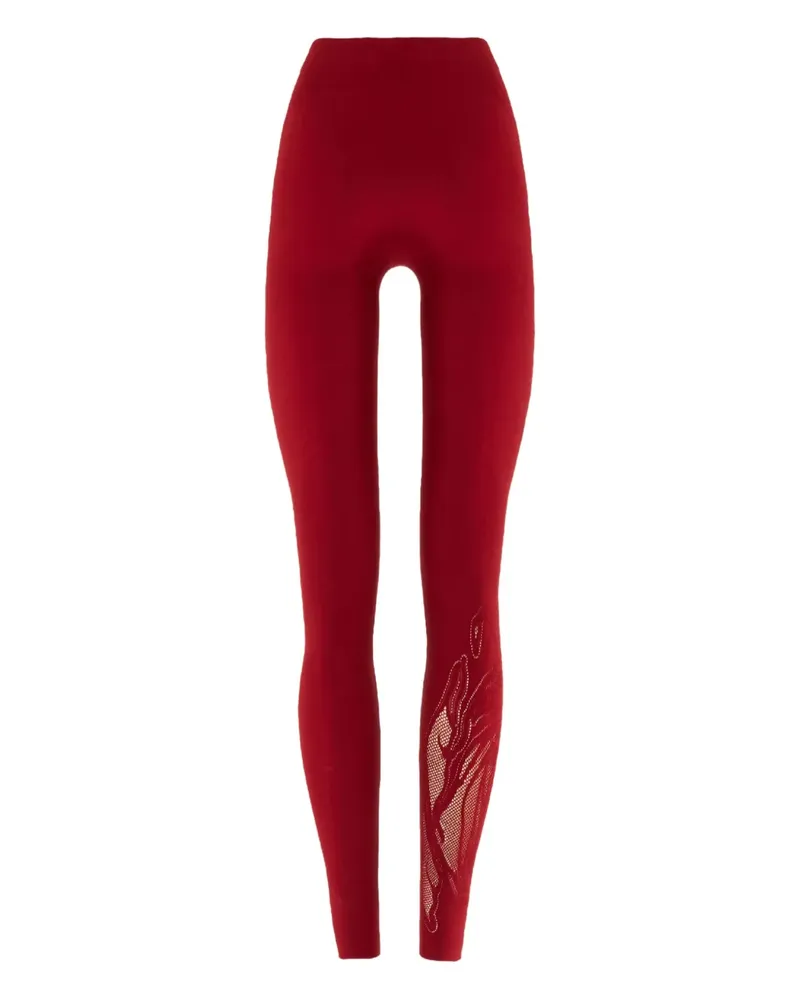 Wolford Leggings aus Rosennetz - Rot Rot