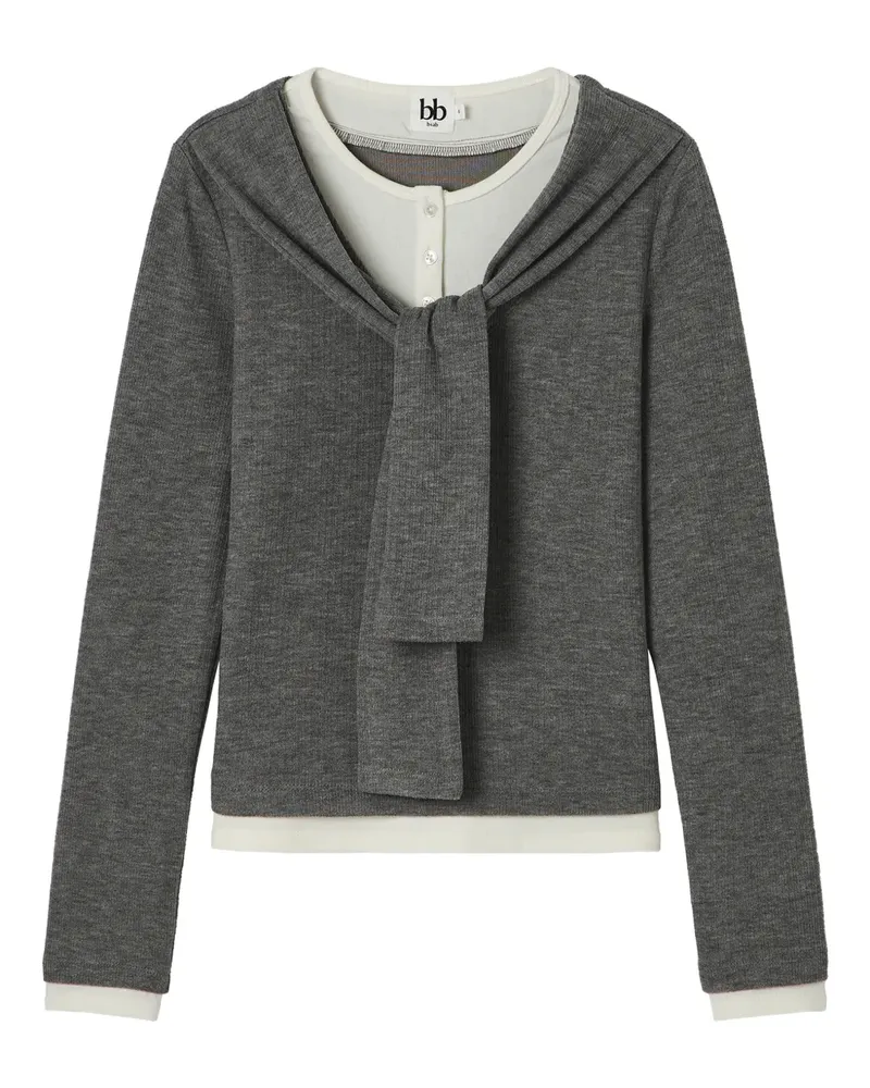 b+ab tied top - Grau Grau