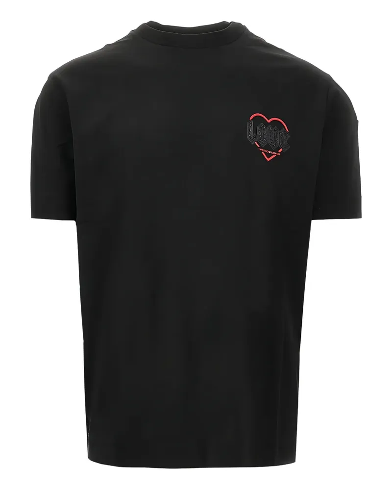 Emporio Armani Valentine Day T-Shirt mit Herzmotiv - Schwarz Schwarz