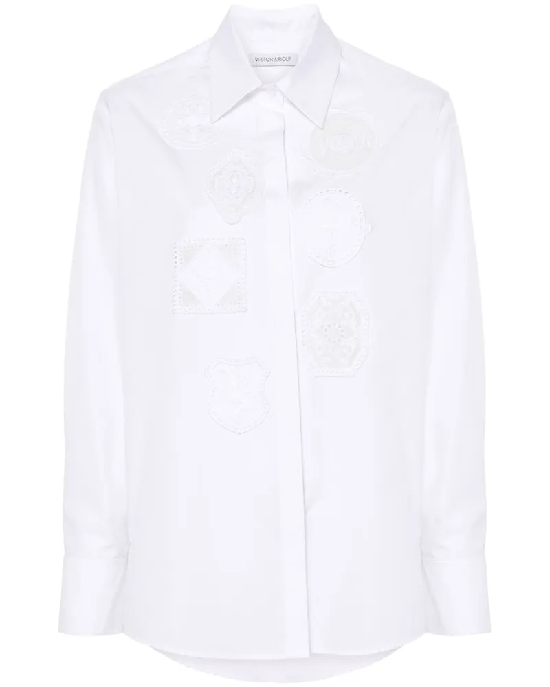 Viktor & Rolf Hemd mit bestickten Patches - Weiß Weiß