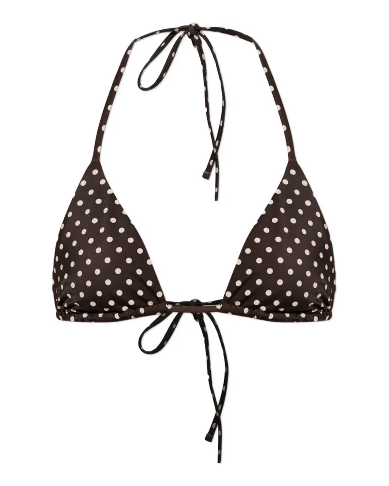 Matteau Triangel-Bikinioberteil mit Polka Dots - Braun Braun