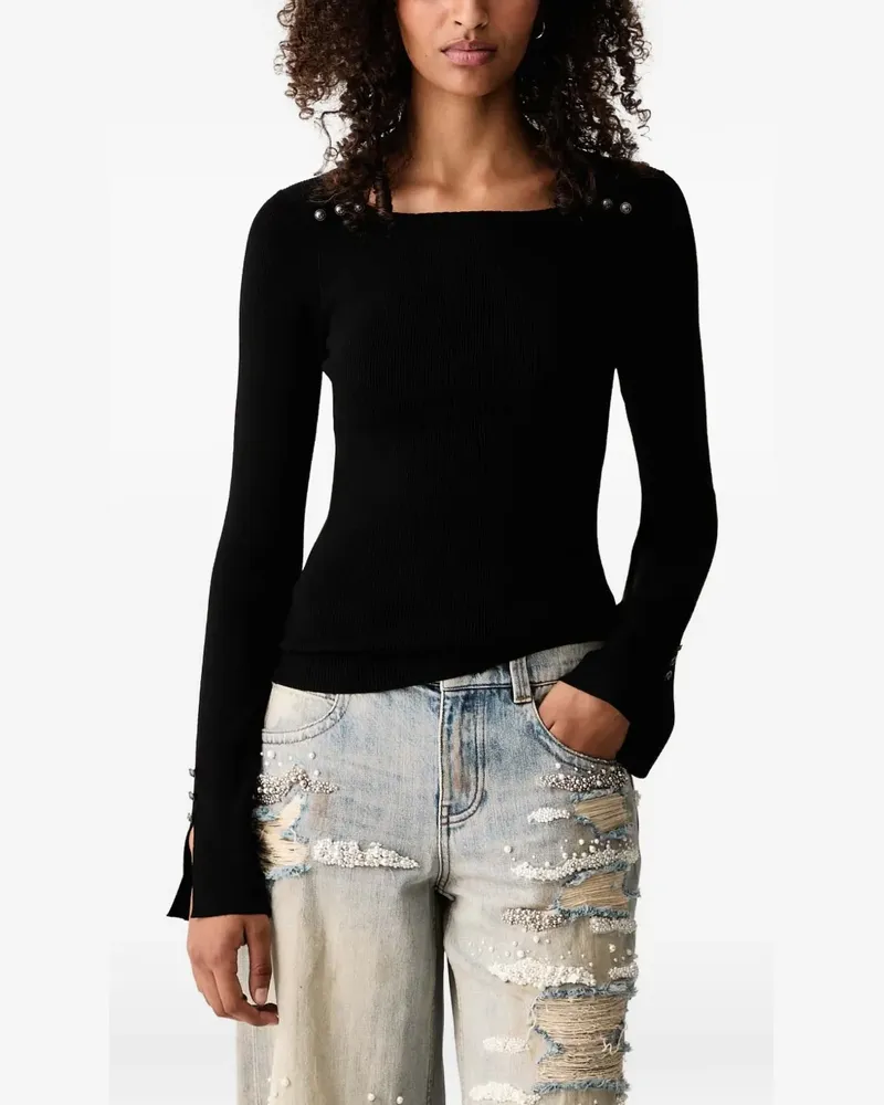 Miss Sixty Verziertes Langarmshirt - Schwarz Schwarz