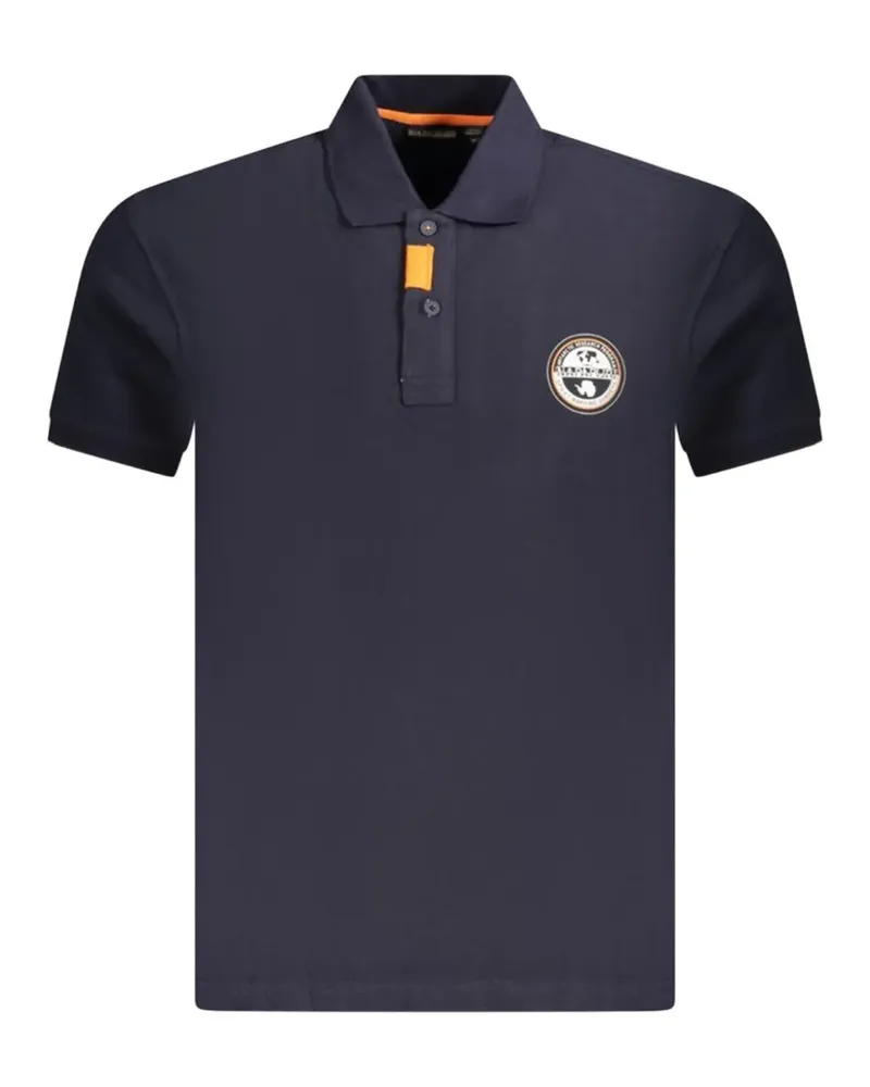 Napapijri logo-patch polo shirt - Blau Blau