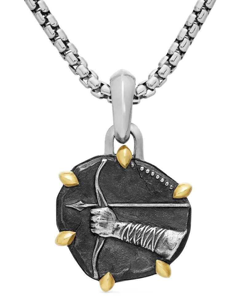 David Yurman 18kt Sagittarius Gelbgold- und Sterlingsilberamulett (33mm Silber