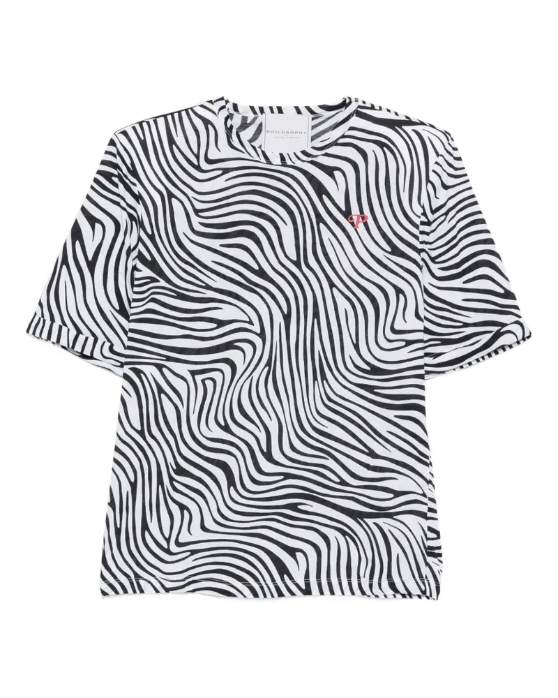 Philosophy Di Lorenzo Serafini T-Shirt mit Zebra-Print - Weiß Weiß
