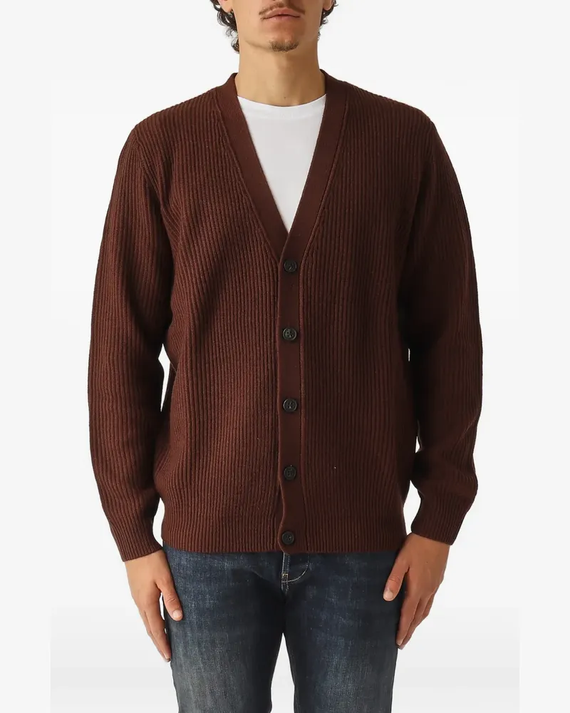 MC2 Saint Barth Cardigan mit V-Ausschnitt - Braun Braun