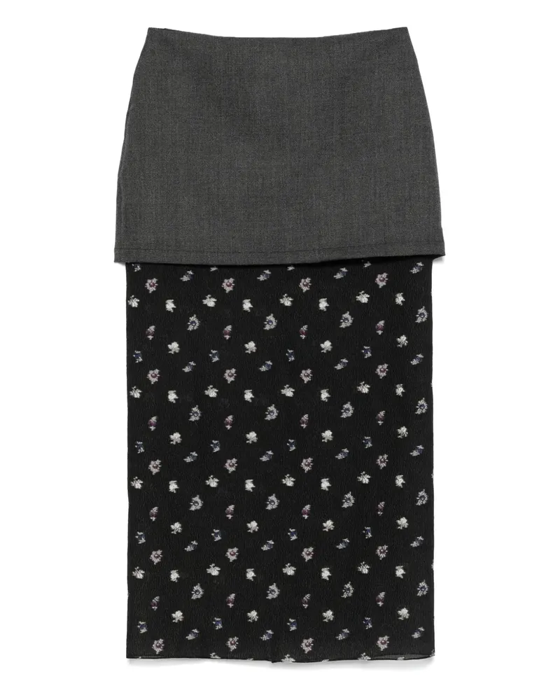 RACIL Demi Maxirock im Layering-Look - Schwarz Schwarz
