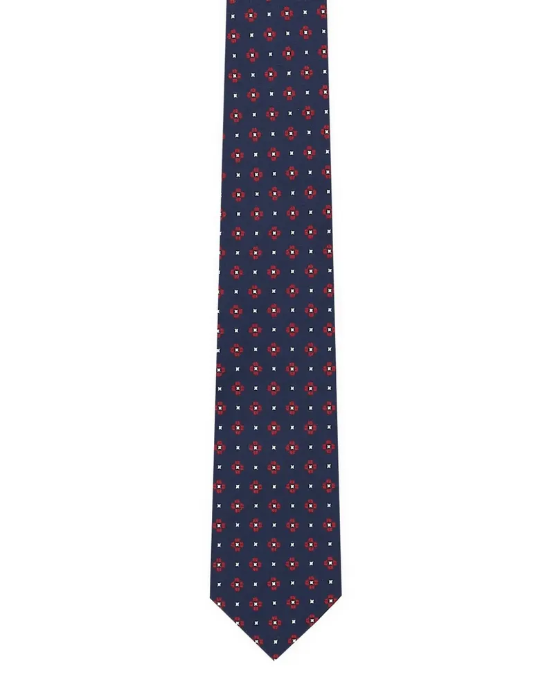 Ermenegildo Zegna Seidenkrawatte mit Jacquardmuster - Blau Blau