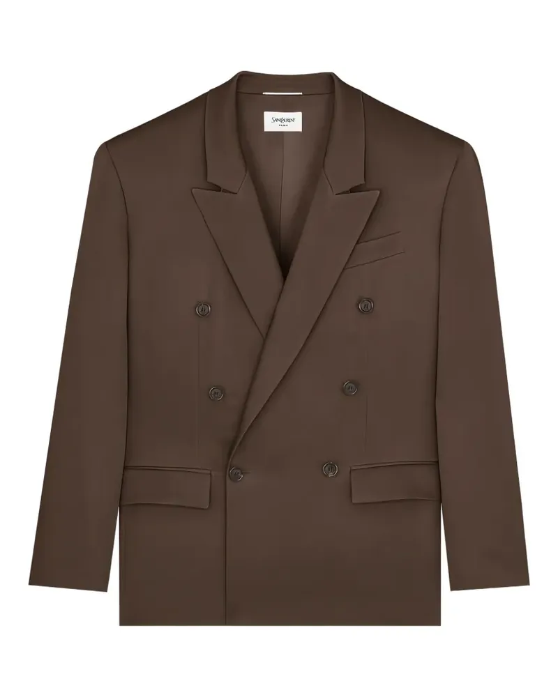 Saint Laurent double-breasted silk blazer - Braun Braun