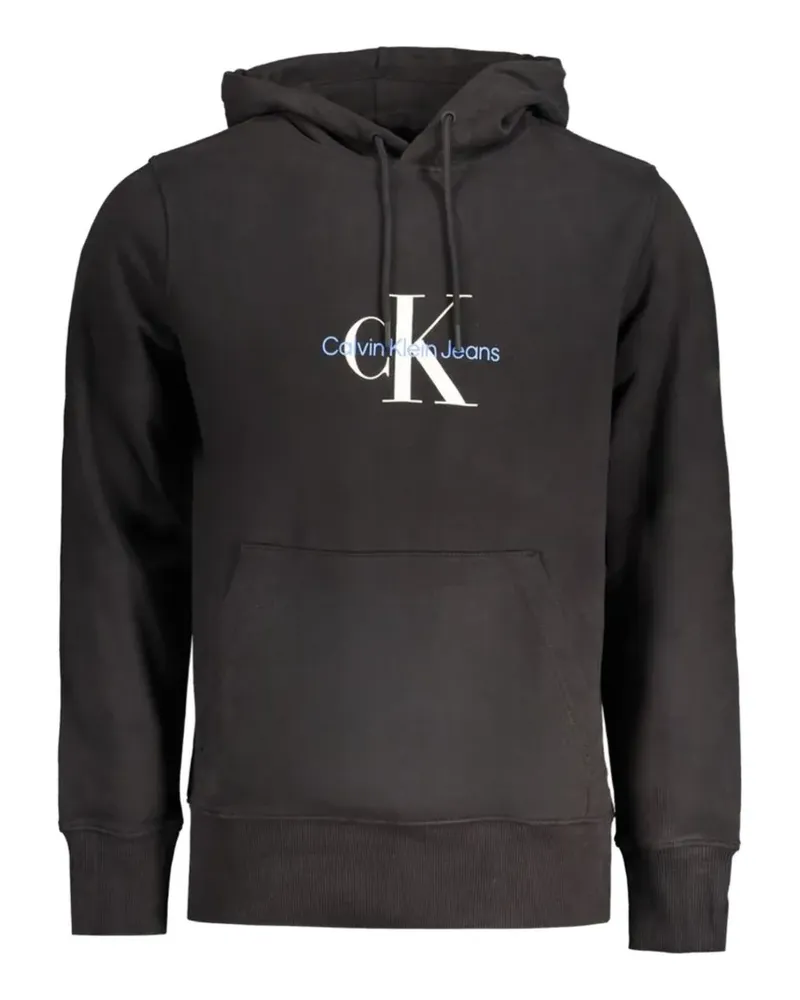 Calvin Klein logo-embroidered cotton hoodie - Schwarz Schwarz