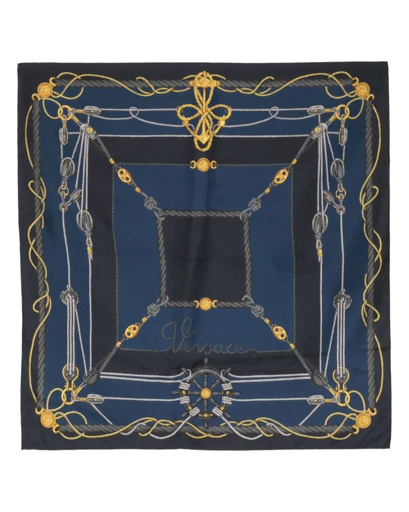Versace Nautical Seidenschal - Blau Blau