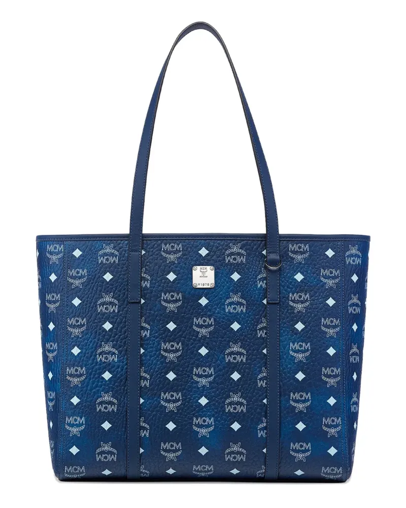 MCM Toni Visetos Tote Bag aus Canvas mit Monogramm - Blau Blau