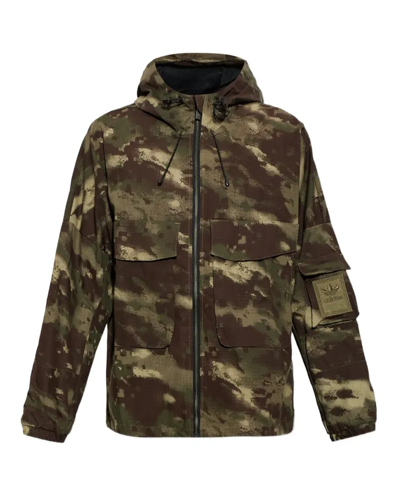 adidas Jacke mit Camouflage-Print - Grün Grün