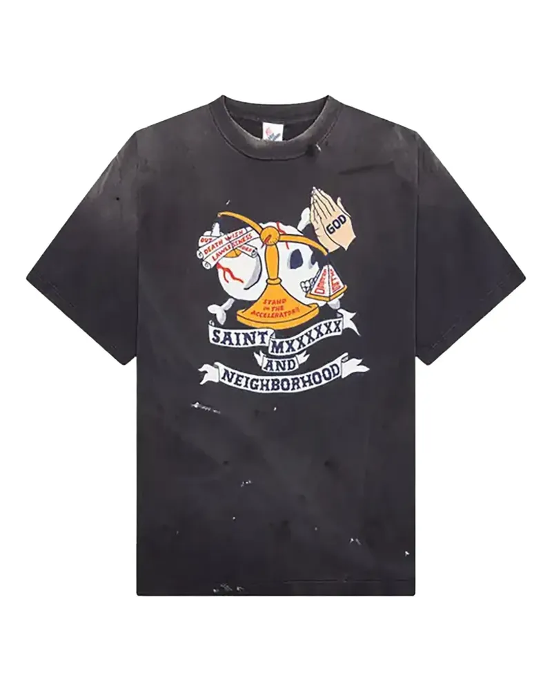 SAINT MXXXXXX x Neighborhood graphic-print T-shirt - Schwarz Schwarz