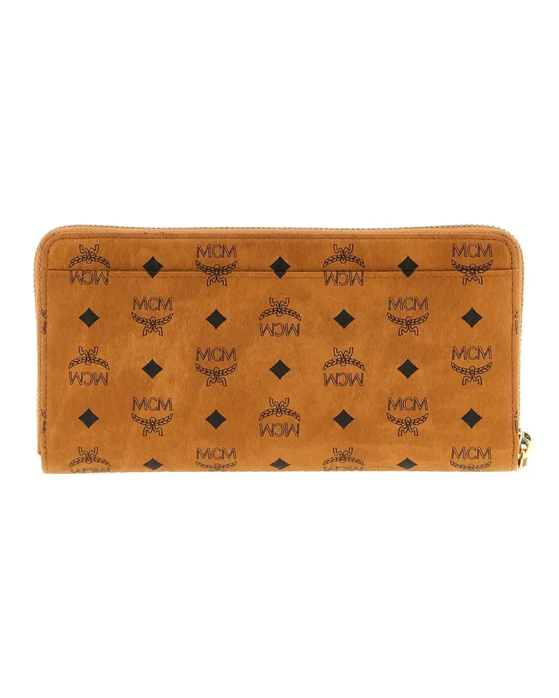 MCM Aren logo-print zip-around wallet - Braun Braun