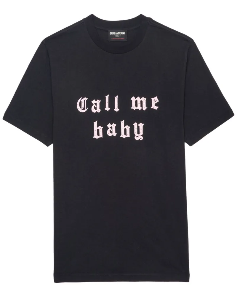 Zadig & Voltaire T-Shirt mit Slogan-Print - Schwarz Schwarz