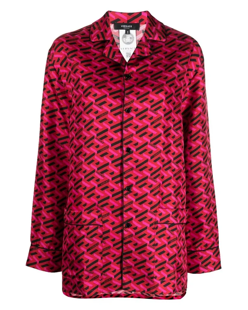 Versace Pyjama-Oberteil aus Seide - Rot Rot